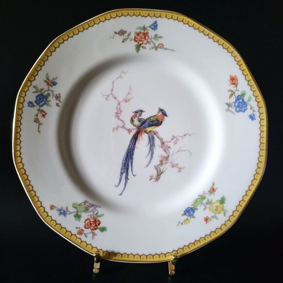 Antique Theodore Haviland Limoges Salad Plate, Eden Pattern, Bird Plate - Picture 1 of 11